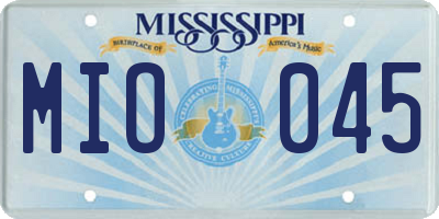 MS license plate MIO045