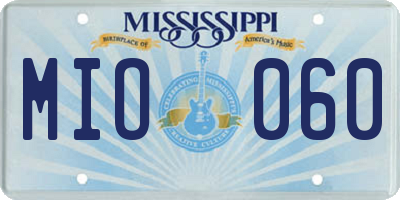 MS license plate MIO060