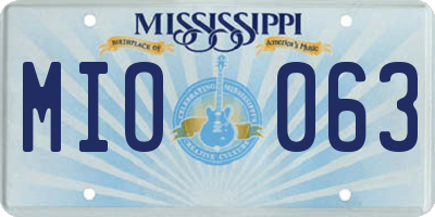 MS license plate MIO063