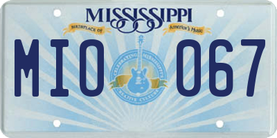 MS license plate MIO067