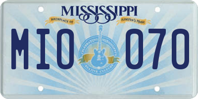 MS license plate MIO070