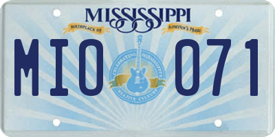 MS license plate MIO071