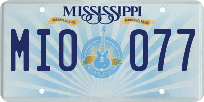 MS license plate MIO077