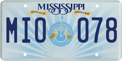 MS license plate MIO078