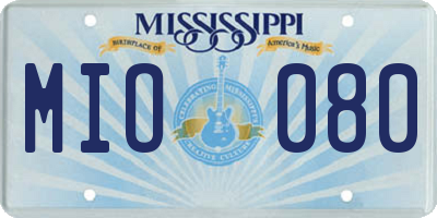 MS license plate MIO080