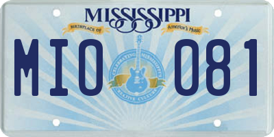 MS license plate MIO081