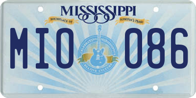 MS license plate MIO086