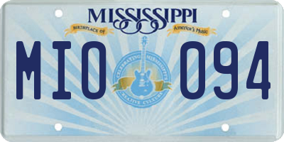 MS license plate MIO094