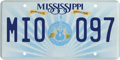 MS license plate MIO097