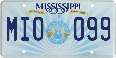 MS license plate MIO099