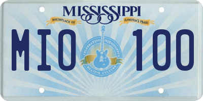 MS license plate MIO100