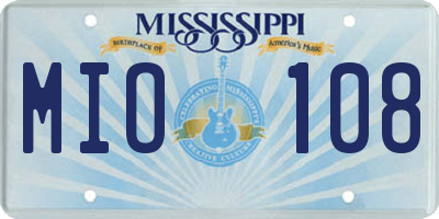 MS license plate MIO108