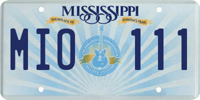 MS license plate MIO111