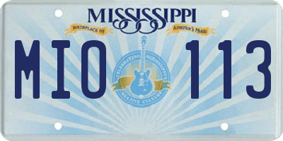 MS license plate MIO113