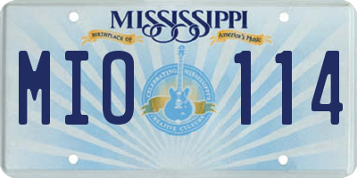MS license plate MIO114