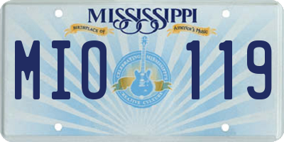 MS license plate MIO119