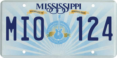 MS license plate MIO124