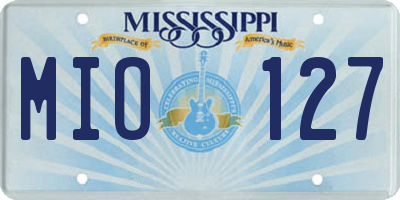 MS license plate MIO127