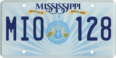 MS license plate MIO128