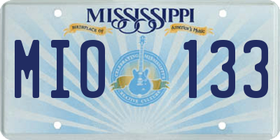 MS license plate MIO133