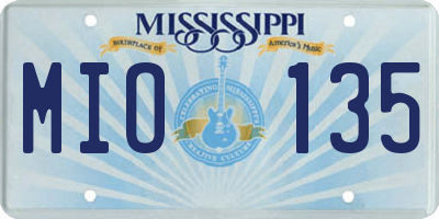 MS license plate MIO135