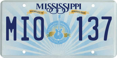 MS license plate MIO137