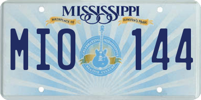 MS license plate MIO144