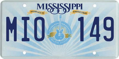 MS license plate MIO149