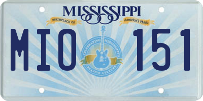 MS license plate MIO151