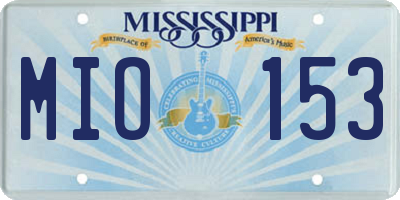 MS license plate MIO153