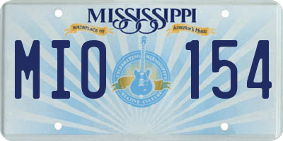 MS license plate MIO154