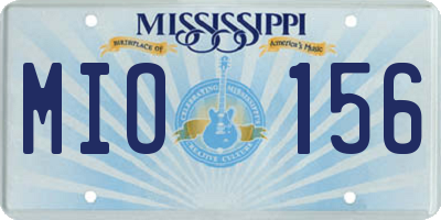 MS license plate MIO156