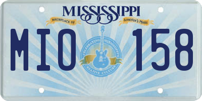 MS license plate MIO158