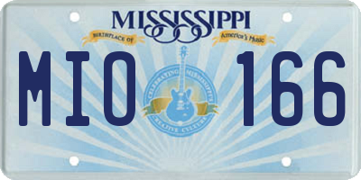 MS license plate MIO166