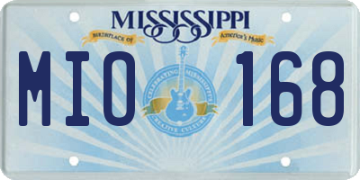 MS license plate MIO168