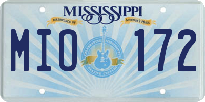 MS license plate MIO172