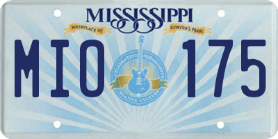 MS license plate MIO175