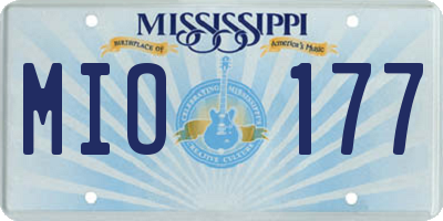 MS license plate MIO177
