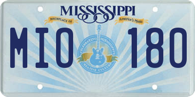 MS license plate MIO180