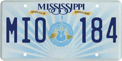 MS license plate MIO184