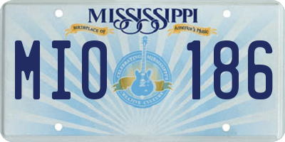 MS license plate MIO186