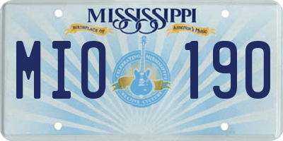 MS license plate MIO190