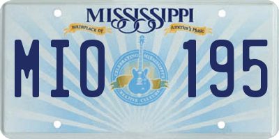 MS license plate MIO195