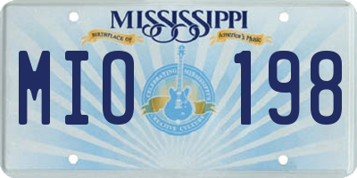 MS license plate MIO198