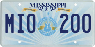 MS license plate MIO200
