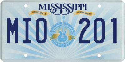 MS license plate MIO201