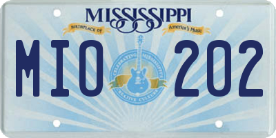 MS license plate MIO202