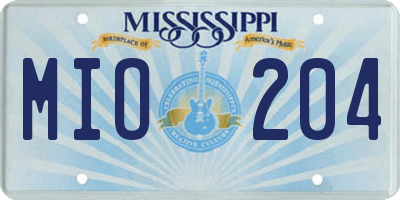 MS license plate MIO204