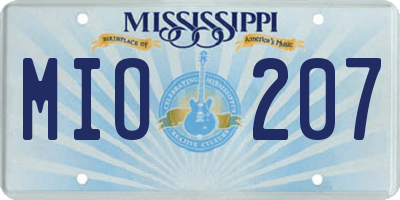 MS license plate MIO207