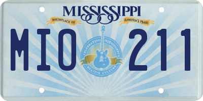 MS license plate MIO211